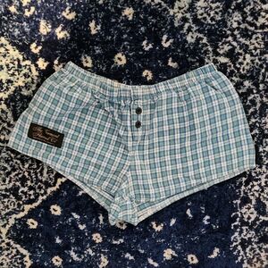 Blue/Green/White Women's Pajama Shorts